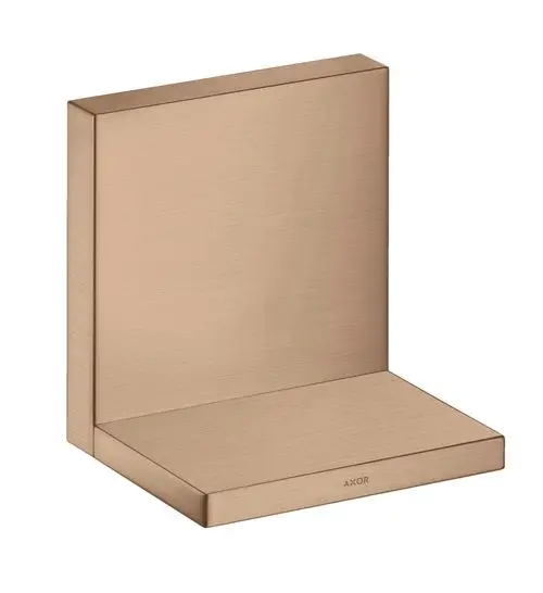 Wandablage in gebürstetem Rotgold von AXOR, rechteckige Form mit flacher Ablagefläche. Klare Linien, geeignet zur Wandmontage.
